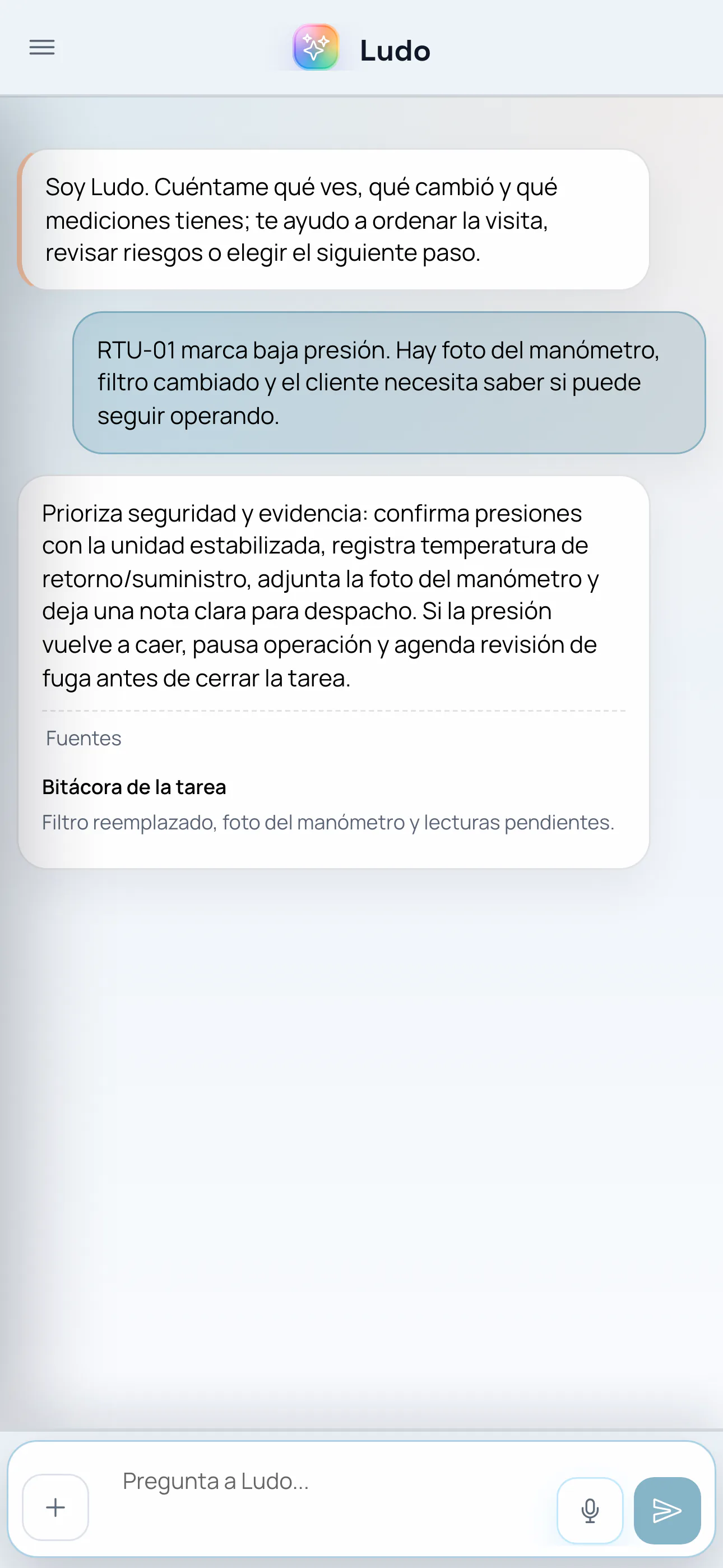 Pantalla real de Ludo IA usando el contexto de una orden en Aibo
